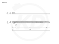 Hellermann KB 4,0 x 175 mm, hitzestabilisiert, schwarz - genaue Mae