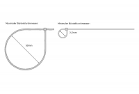 4.8 x 200 mm outside serrated cable ties, natural - loop diameter