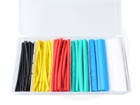 Heat-shrinkable tubing set in box, coloured, 100 pieces
