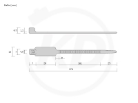 4.8 x 370 mm Kabelbinder mit Beschriftungsfeld - genaue Mae