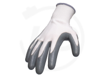 Polyester gloves with nitrile coating, grey, size 7