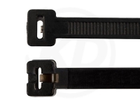 4.5 x 360 mm Kabelbinder mit Metallzunge, schwarz, 100 Stück
