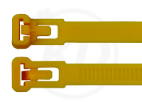 7.5 x 370 mm Kabelbinder wiederl�sbar, gelb, 100 St�ck