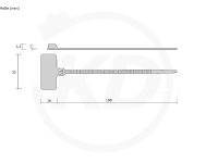 2.5 x 116 mm Kabelbinder mit Beschriftungsfeld, natur - genaue Mae