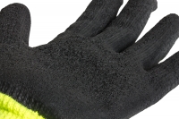 Thick gloves with latex coating, yellow/black