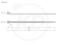 5.5 x 500 mm cable ties, natural - exact measurements