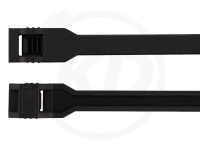 6 x 180 mm Kabelbinder mit Flachkopf, schwarz, 100 Stck