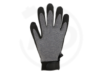 Fine-knit glove with HPT coating, with velcro fastener, black/grey, size 8