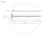 2.5 x 110 mm Kabelbinder mit Beschriftungsfeld - genaue Mae