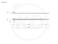 3.6 x 500 mm Kabelbinder, schwarz - genaue Mae