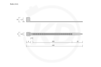 3.6 x 140 mm Kabelbinder mit verlngertem Kopf - genaue Mae