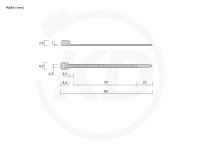 2.5 x 98 mm Kabelbinder SOPO, natur - genaue Mae