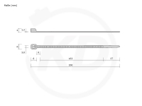 3.6 x 200 mm Kabelbinder SOPO, natur - genaue Mae