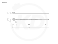 2.9 x 300 mm cable ties, black - exact measurements