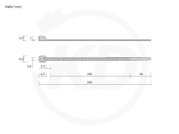 2.6 x 200 mm Kabelbinder, natur - genaue Mae