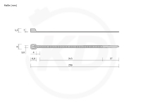 3.6 x 290 mm Kabelbinder, schwarz - genaue Mae