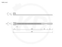 Hellermann Q-tie Kabelbinder 4,7 x 290 mm, schwarz - genaue Maße