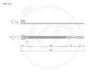 Hellermann Q-tie Kabelbinder UV-witterungsstabil 4,7 x 210 mm, schwarz - genaue Maße