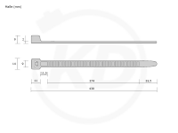 9.0 x 430 mm Kabelbinder, schwarz, 100 Stck