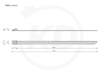 7.9 x 1194 mm stainless steel ties, 304 SS - exact measurements