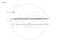 3.6 x 290 mm cable ties, white - exact measurements