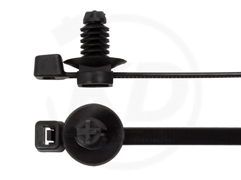 Kabelbinder mit Lamellenfuß 4,8 x 200 mm, schwarz