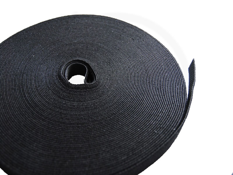 VELCRO® Klett-Kabelbinder 200mm schmal schwarz Rolle 25 Stück