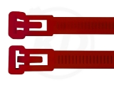 7,5 x 370 mm Kabelbinder, wiederlösbar, rot 100 Stück