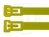7,5 x 370 mm Kabelbinder, wiederlösbar, gelb 100 Stück