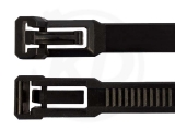 7,5 x 300 mm Kabelbinder, wiederlösbar, schwarz 100 Stück