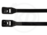 4,5 x 290 mm Kabelbinder mit Flachkopf, schwarz, 100 Stück