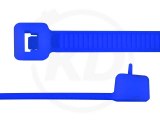 4,8 x 200 mm Cable ties, releasable, blue, 100 pieces