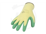 Polyesterhandschuhe mit Latexbeschichtung, gelb/grün, Gr. 10